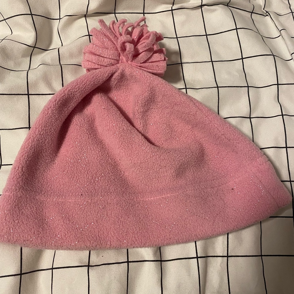 Girls sparkly light pink toboggan